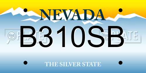 B310SB Nevada License Plate