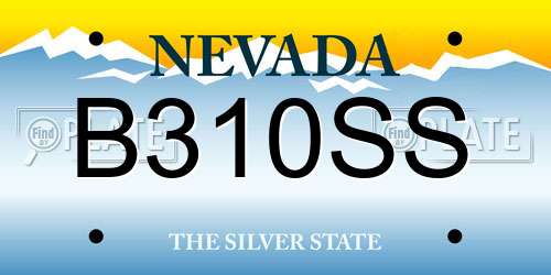 B310SS Nevada License Plate