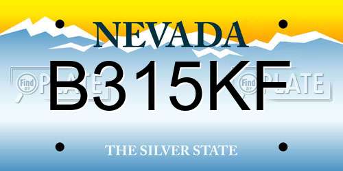B315KF Nevada License Plate