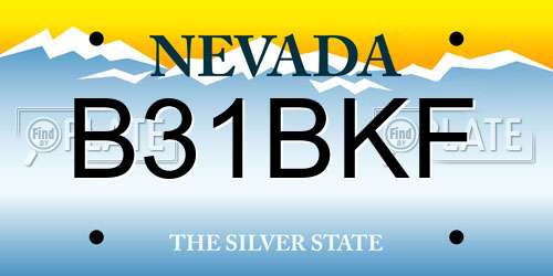 B31BKF Nevada License Plate