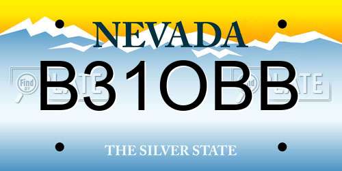 B31OBB Nevada License Plate