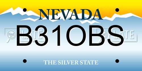 B31OBS Nevada License Plate