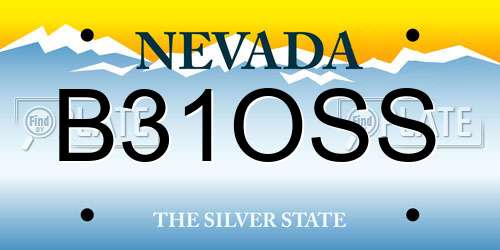 B31OSS Nevada License Plate