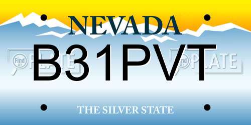 B31PVT Nevada License Plate