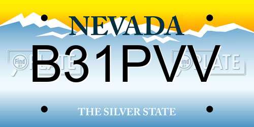 B31PVV Nevada License Plate