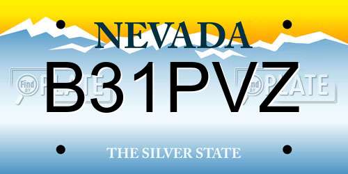 B31PVZ Nevada License Plate