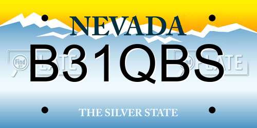 B31QBS Nevada License Plate
