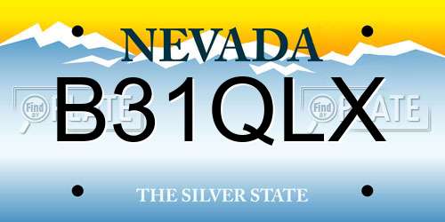 B31QLX Nevada License Plate