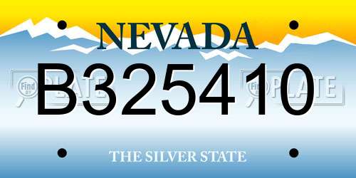 B325410 Nevada License Plate