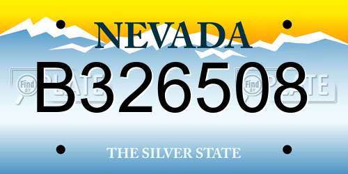 B326508 Nevada License Plate