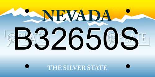 B32650S Nevada License Plate