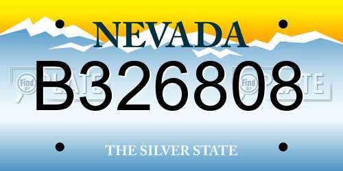 B326808 Nevada License Plate