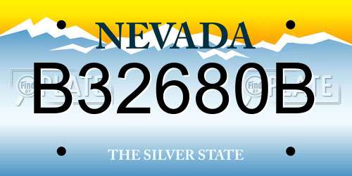 B32680B Nevada License Plate