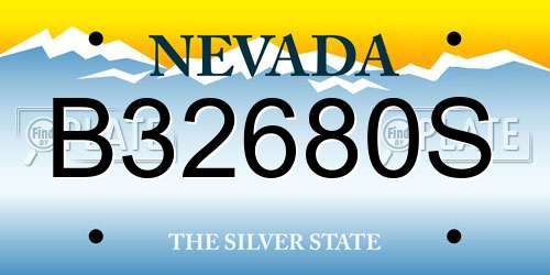 B32680S Nevada License Plate