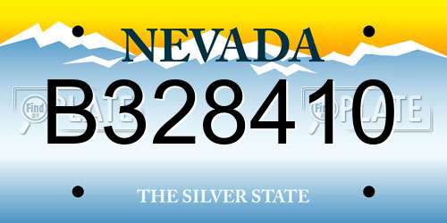 B328410 Nevada License Plate