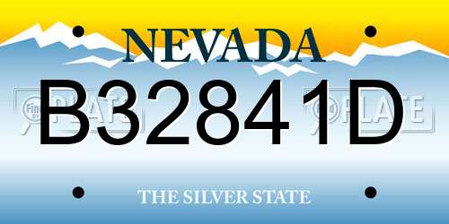 B32841D Nevada License Plate
