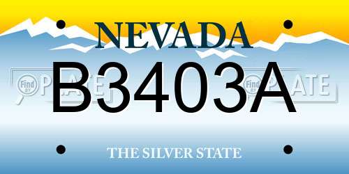 B3403A Nevada License Plate