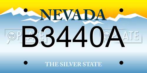 B3440A Nevada License Plate