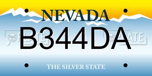 B344DA Nevada License Plate