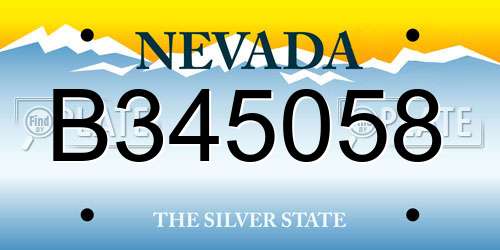 B345058 Nevada License Plate