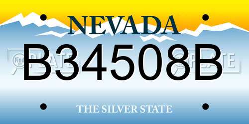 B34508B Nevada License Plate
