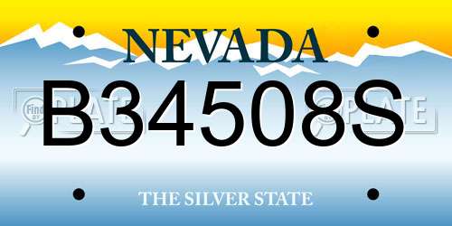 B34508S Nevada License Plate