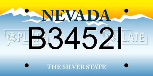 B3452I Nevada License Plate