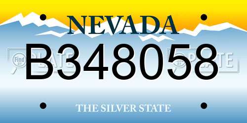 B348058 Nevada License Plate
