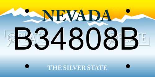 B34808B Nevada License Plate