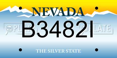 B3482I Nevada License Plate