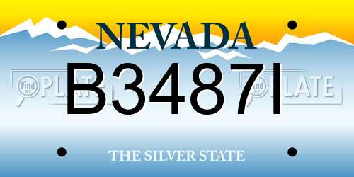 B3487I Nevada License Plate