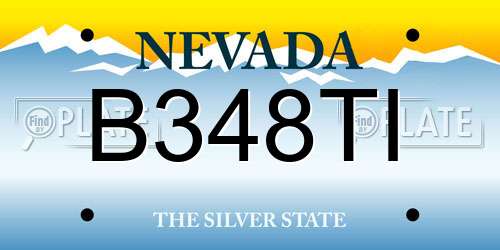 B348TI Nevada License Plate