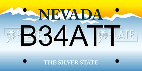 B34ATT Nevada License Plate