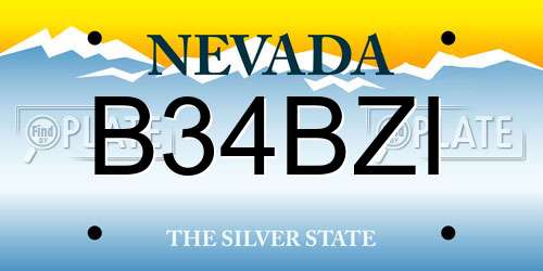 B34BZI Nevada License Plate