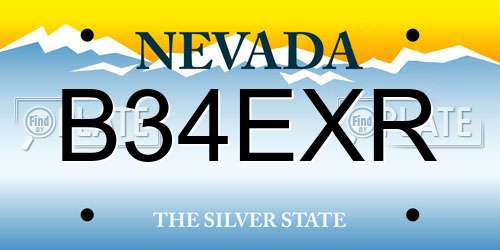 B34EXR Nevada License Plate
