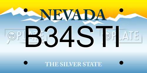 B34STI Nevada License Plate
