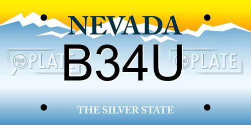 B34U Nevada License Plate