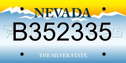 B352335 Nevada License Plate