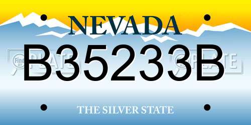 B35233B Nevada License Plate