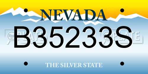 B35233S Nevada License Plate