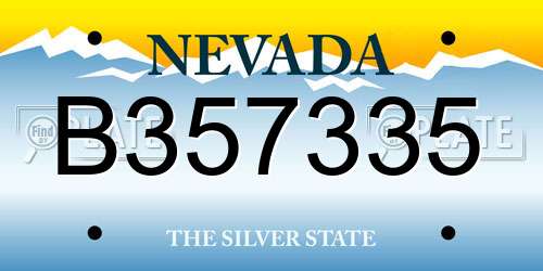 B357335 Nevada License Plate