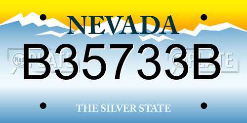 B35733B Nevada License Plate