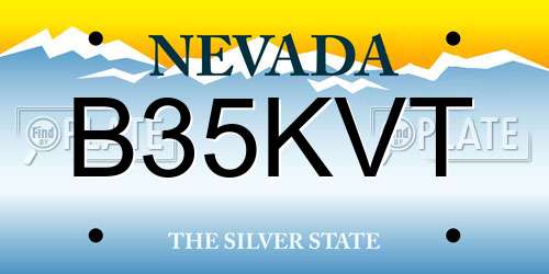 B35KVT Nevada License Plate