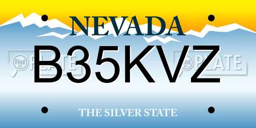 B35KVZ Nevada License Plate