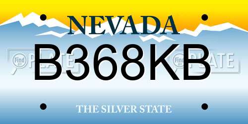 B368KB Nevada License Plate