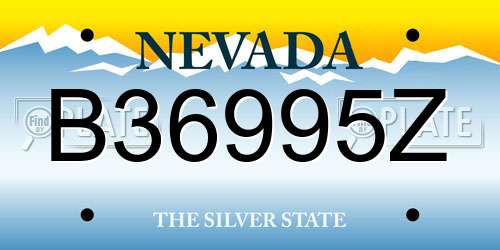 B36995Z Nevada License Plate