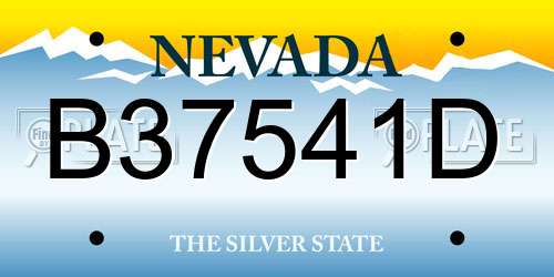 B37541D Nevada License Plate