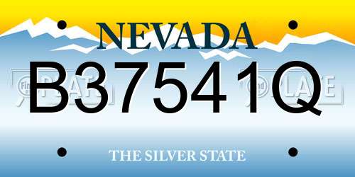 B37541Q Nevada License Plate