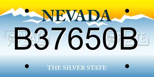 B37650B Nevada License Plate