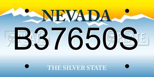 B37650S Nevada License Plate